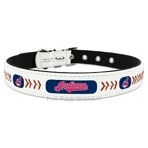 MLB Cleveland Indians Leather Dog Collar