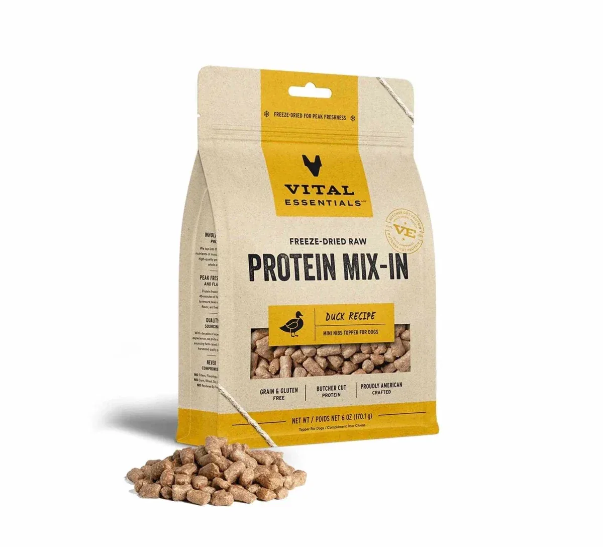 Vital Essentials Freeze-Dried Raw Duck Protein Mix-in Meal Topper for Dogs - Image 2