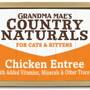 Grandma Mae's Country Naturals Grain-Free Pate Wet Cat & Kitten Wet Cat Food Chicken, 2.8 oz each, Case of 24