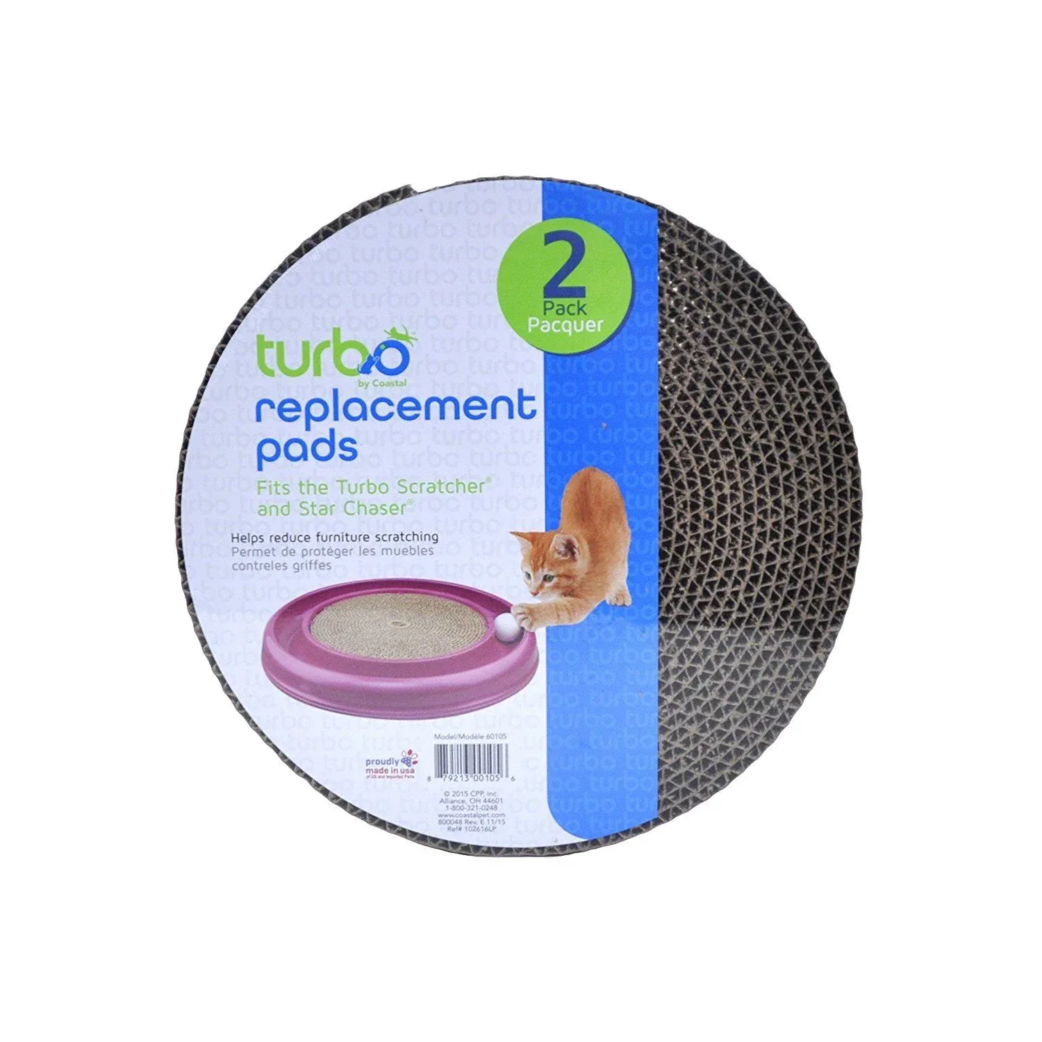 Bergan Turbo Scratcher Replacement Pads, Tan, 2 ct