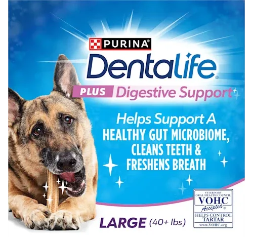 Purina DentaLife + Digestive Support Chicken and Pumpkin Dental Dog Treats - Small/Medium - Image 2