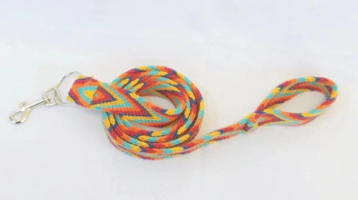 Multicolor Handmade Wayuu Pet Dog Leash