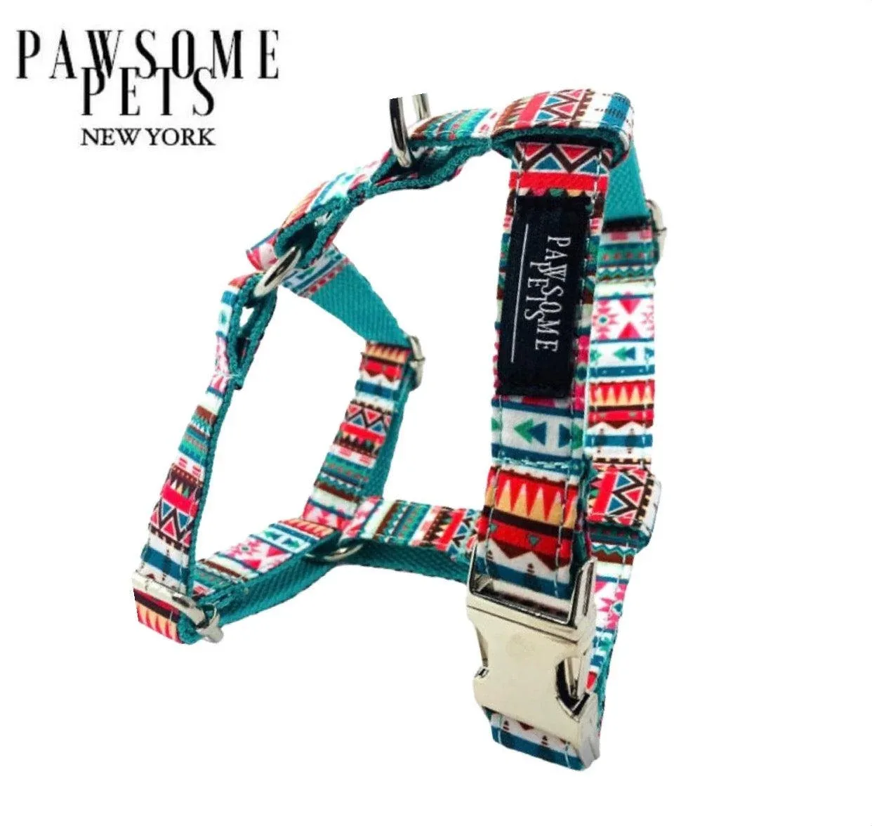 Pawsome Pets Step-in Cat Harness, Tropical Print for Easy & Secure Walks