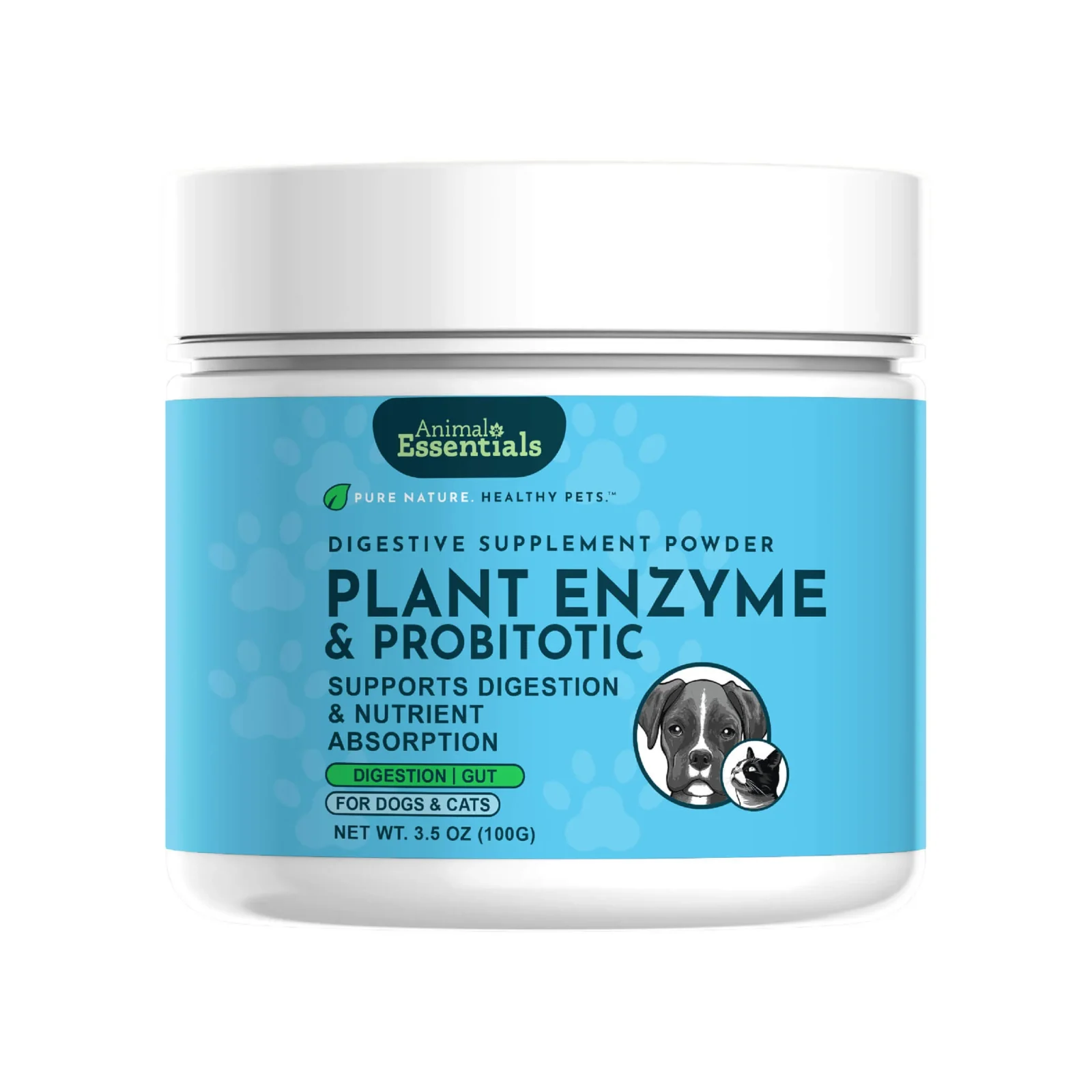 Animal Essentials Plant Enzymes & Probiotics Digestive Powder for Dogs & Cats