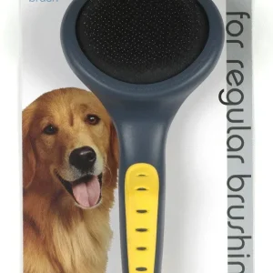 JW Pet Slicker Brush Grey/Yellow Large