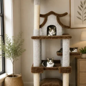 Sturdy Cat Tree for Large Cats with Dual Condos