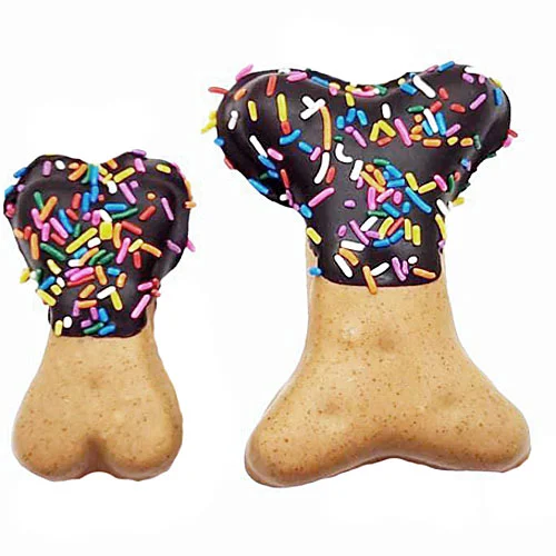 Double Dipped Bones w/ Sprinkles - Carob & Peanut Butter
