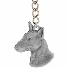 Dog Breed Keychain USA Pewter - Bull Terrier (2.5") - Image 2