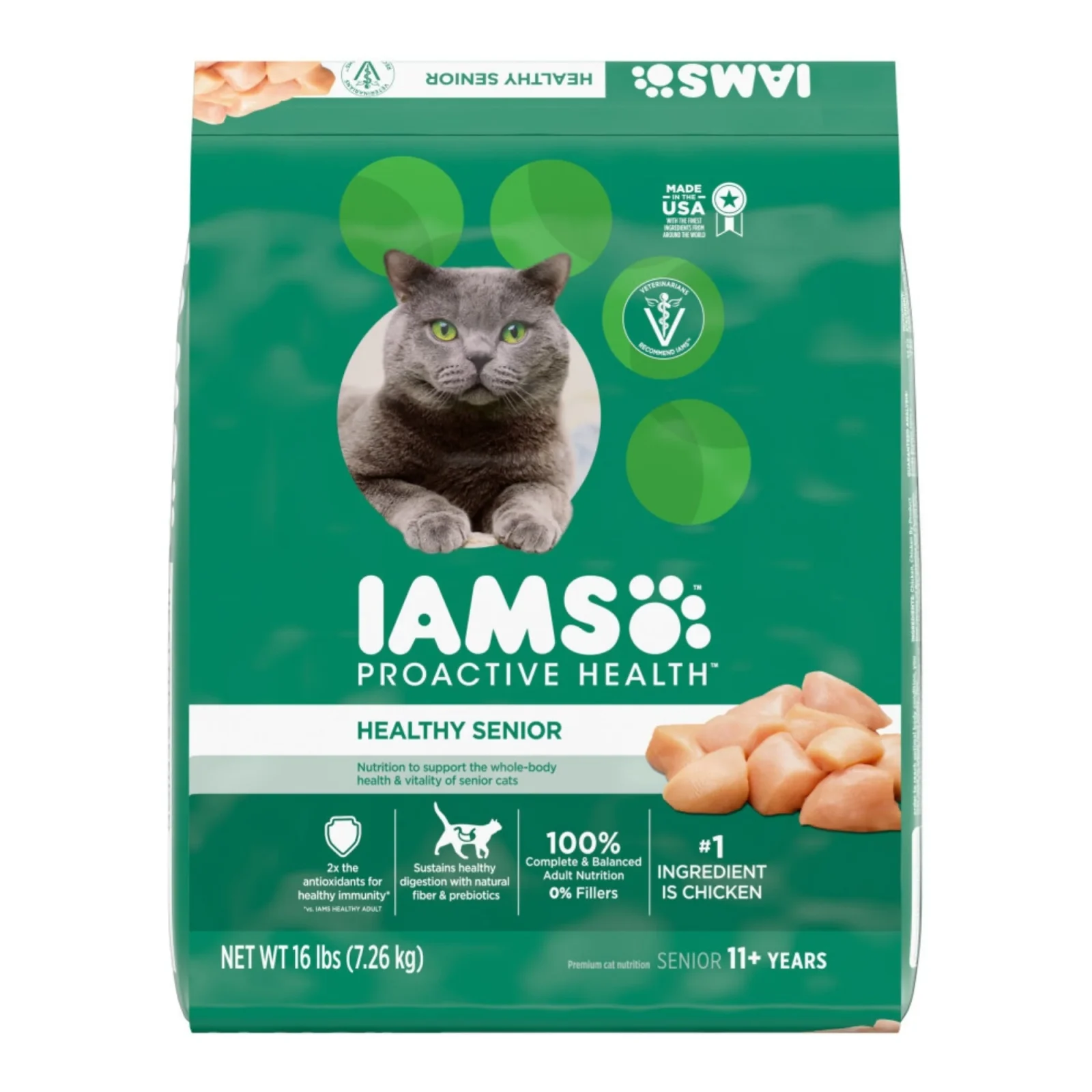 IAMS Proactive Health Senior Dry Cat Food Chicken 16 lb