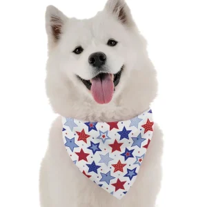 BanDoggie PAWtriotic Dog Bandana - Soft Microfiber 4th of July Pet Bandana, Made in USA