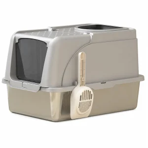 Pet Life ® “ZenPod” Premium Stainless Steel Clamshell Cat Litter Box