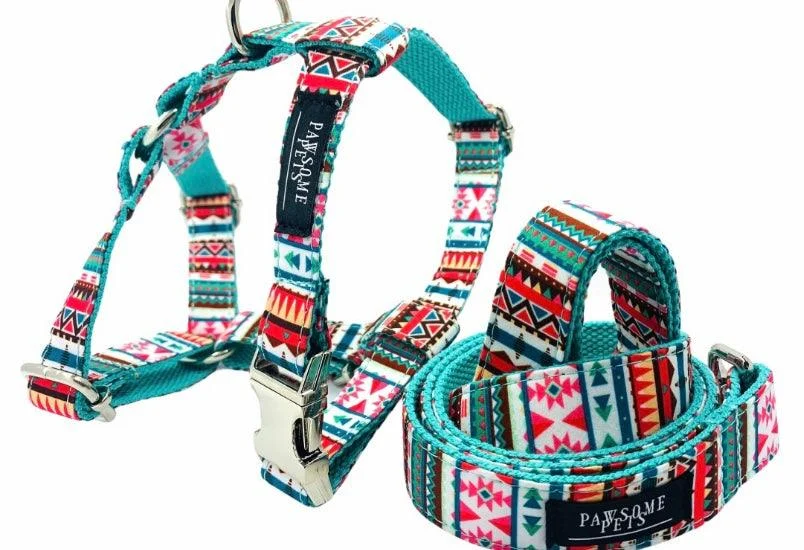 Pawsome Pets Step-in Cat Harness, Tropical Print for Easy & Secure Walks - Image 2