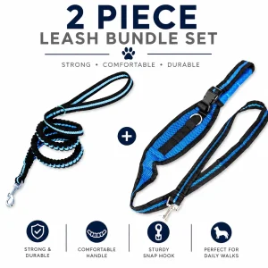 Pet Life ® Accordion and Hand's Free Belt-Clip Dog Leash - 2 Piece Set