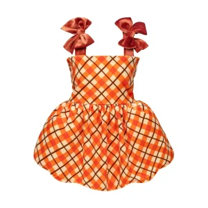 Fall Plaid Bow Dog Dress