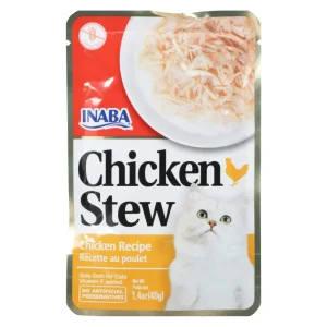 Inaba Chicken Stew Side Dish for Cats - Single-Protein Chicken, 1.76 oz each, Case of 8