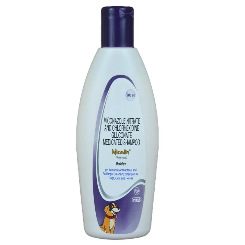 Intas Micodin Antifungal & Antibacterial Shampoo for Dogs and Cats - Image 2