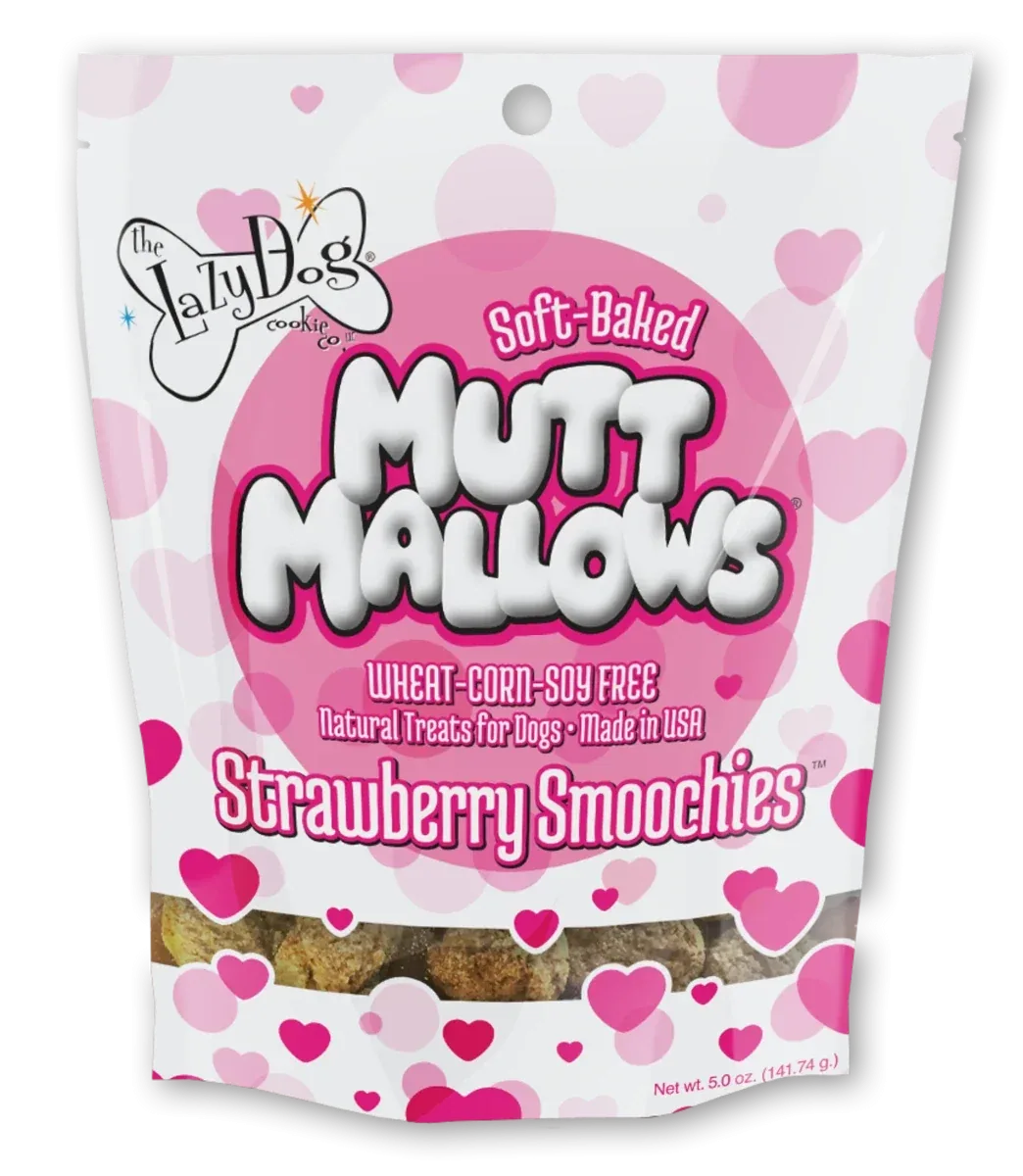 Lazy Dog Mutt Mallows Strawberry Smoochies Dog Treat 5 oz