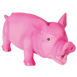 Trixie Pig Animal Sound Latex/Polyester Fleece Toy for Dogs (Pink)