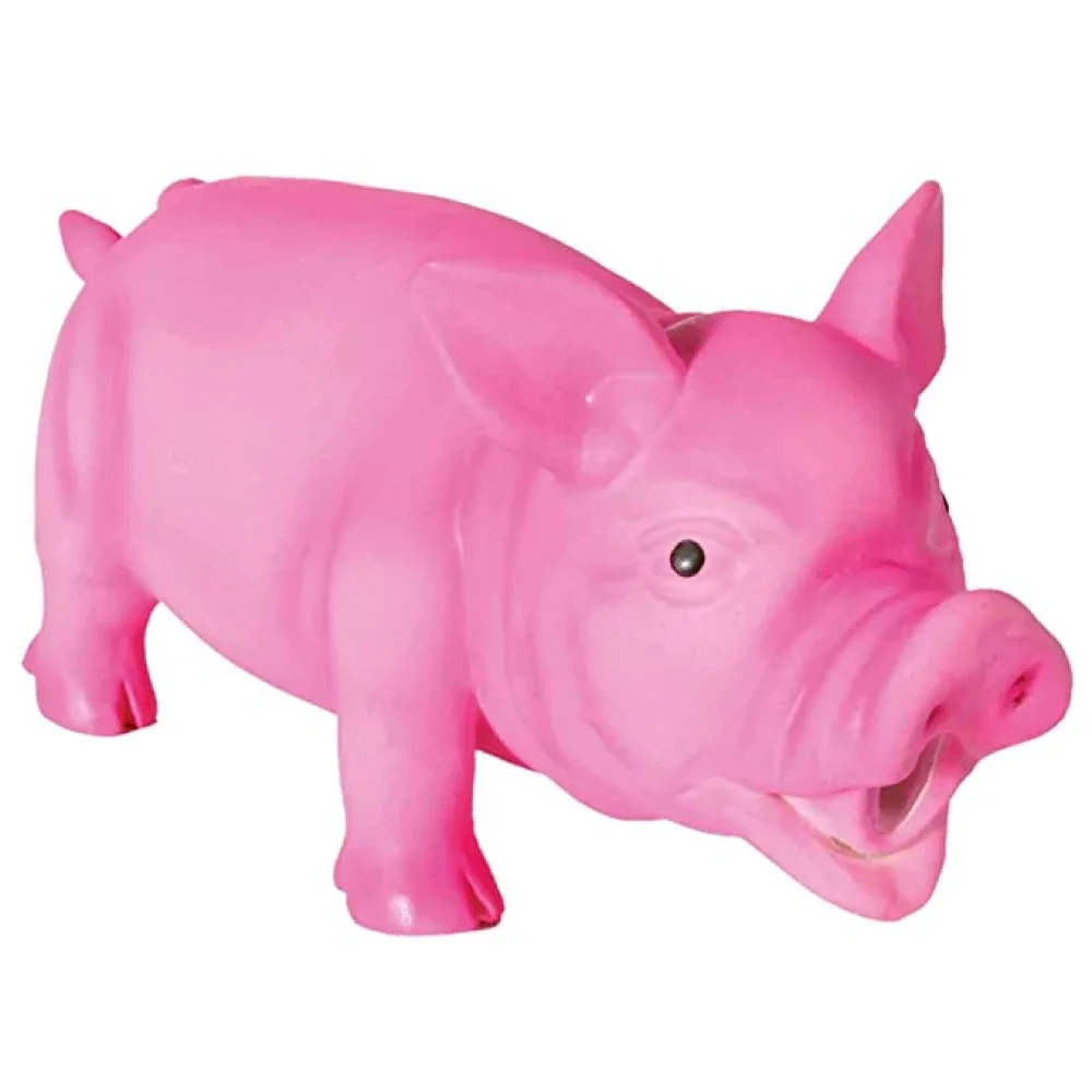 Trixie Pig Animal Sound Latex/Polyester Fleece Toy for Dogs (Pink)