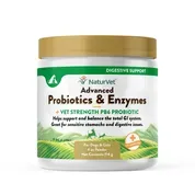 NaturVet Advanced Probiotics & Enzymes Plus Vet Strength PB6 Probiotic Supplement for Dogs and Cats