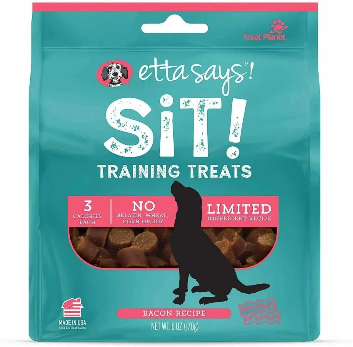 Etta Says! Sit! Dog Training Dog Treats Bacon Recipe 6 oz - Image 2