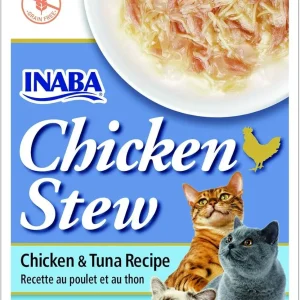 Inaba Chicken Stew Side Dish for Cats - Chicken and Tuna, 1.76 oz each, Case of 8
