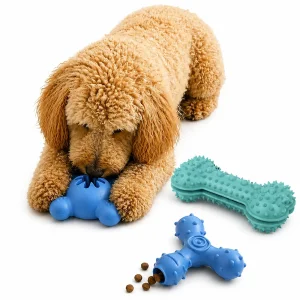 Pet Life ® 3-Piece Plush Tug Fetch and Squeaking Interactive Dog Toy Set - Blue