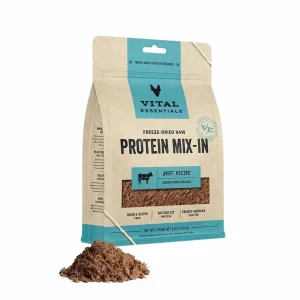 Vital Essentials Freeze-Dried Raw Beef Protein Mix-in Ground Topper for Dogs, 6 oz