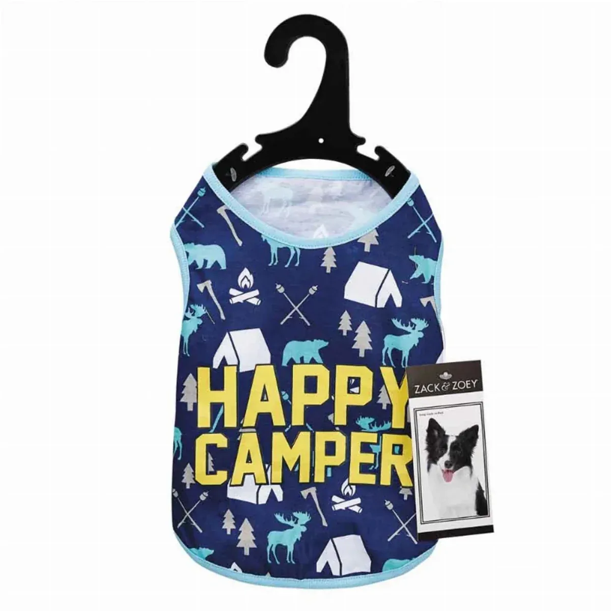 Zack & Zoey Happy Camper Dog Tank Top, X-Small to X-Large - Image 2