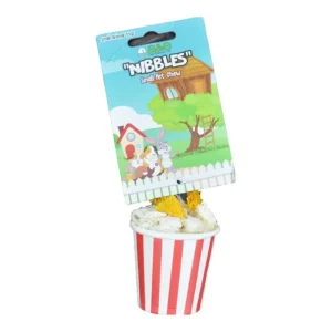 A&E Cages Nibbles Small Animal Loofah Chew Toy Popcorn