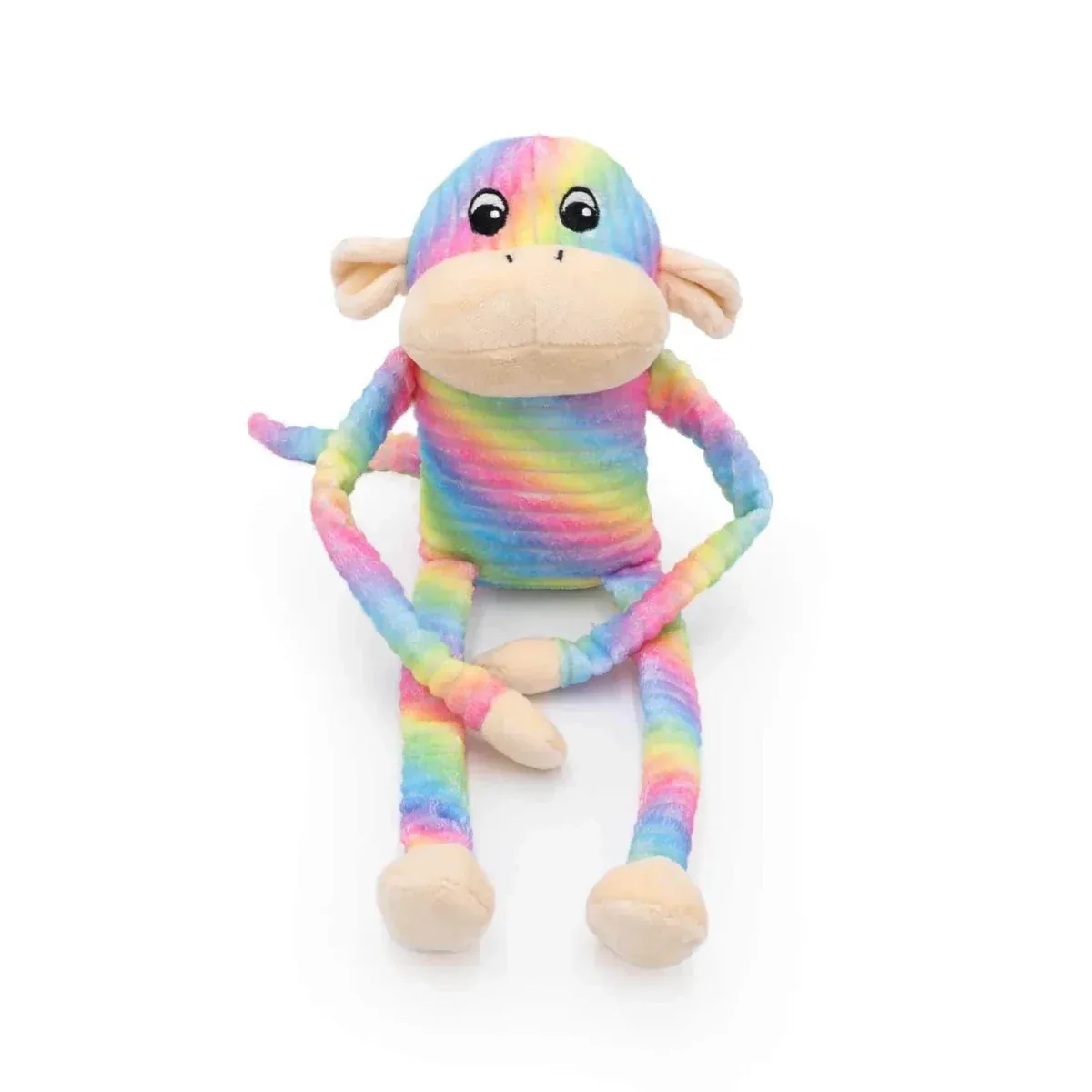 ZippyPaws Spencer the Crinkle Monkey - Large Rainbow - Image 2