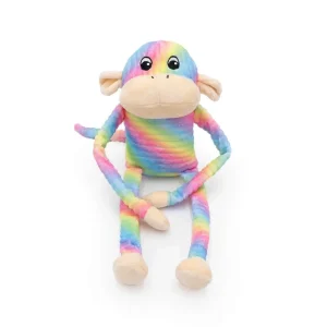 ZippyPaws Spencer the Crinkle Monkey - Large Rainbow