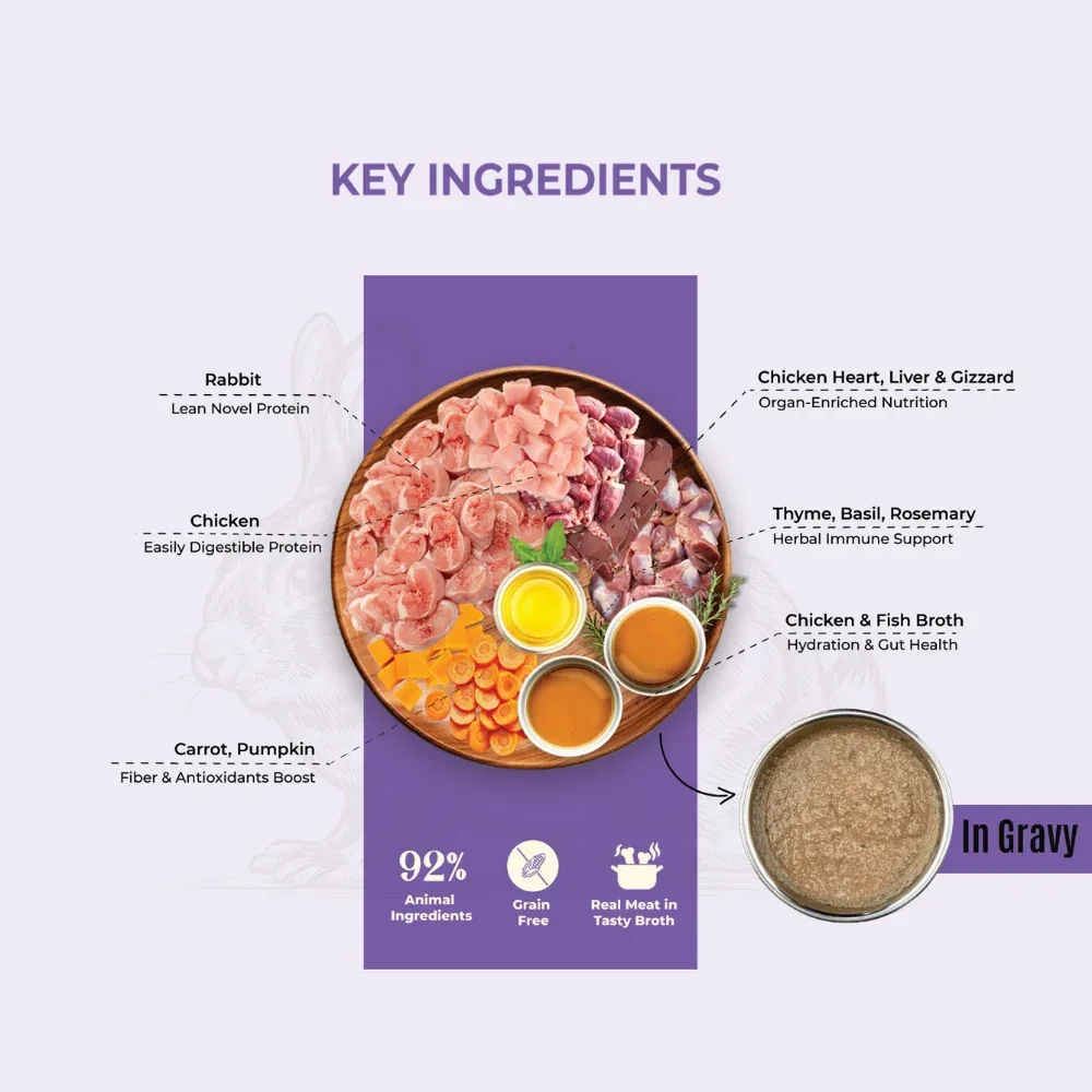 Bruno's Wild Essentials Slurpup Rabbit & Chicken Recipe Dog Wet Food - Image 2