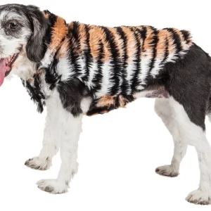 Pet Life ® Luxe 'Tigerbone' Tiger-Patterned Mink Fashion Fur Dog Jacket