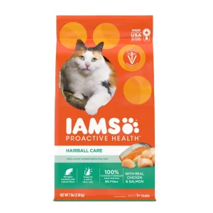 IAMS Proactive Health Hairball Care Adult Dry Cat Food Chicken & Salmon 7 lb
