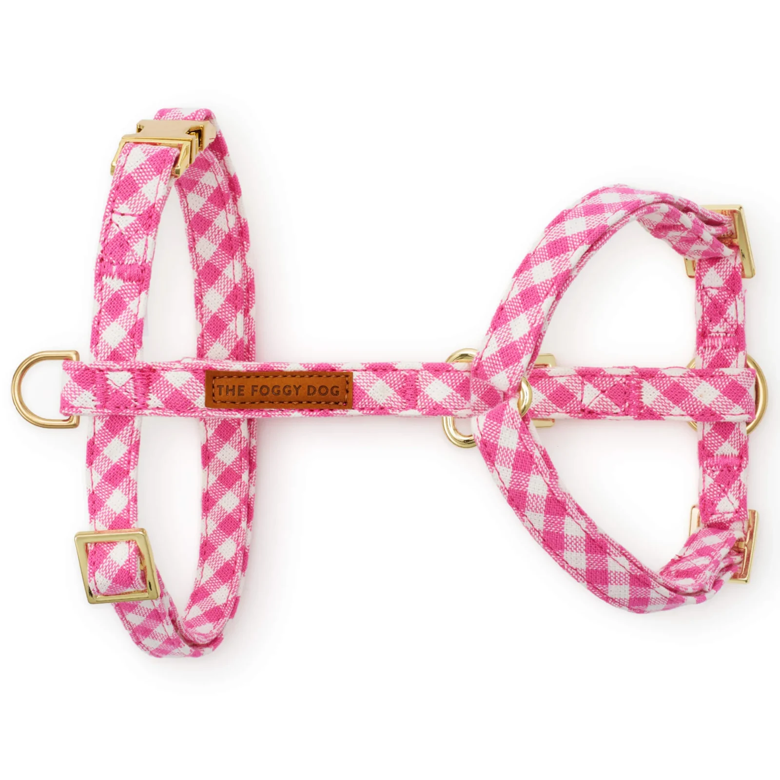 Hot Pink Gingham Dog Harness - Image 2