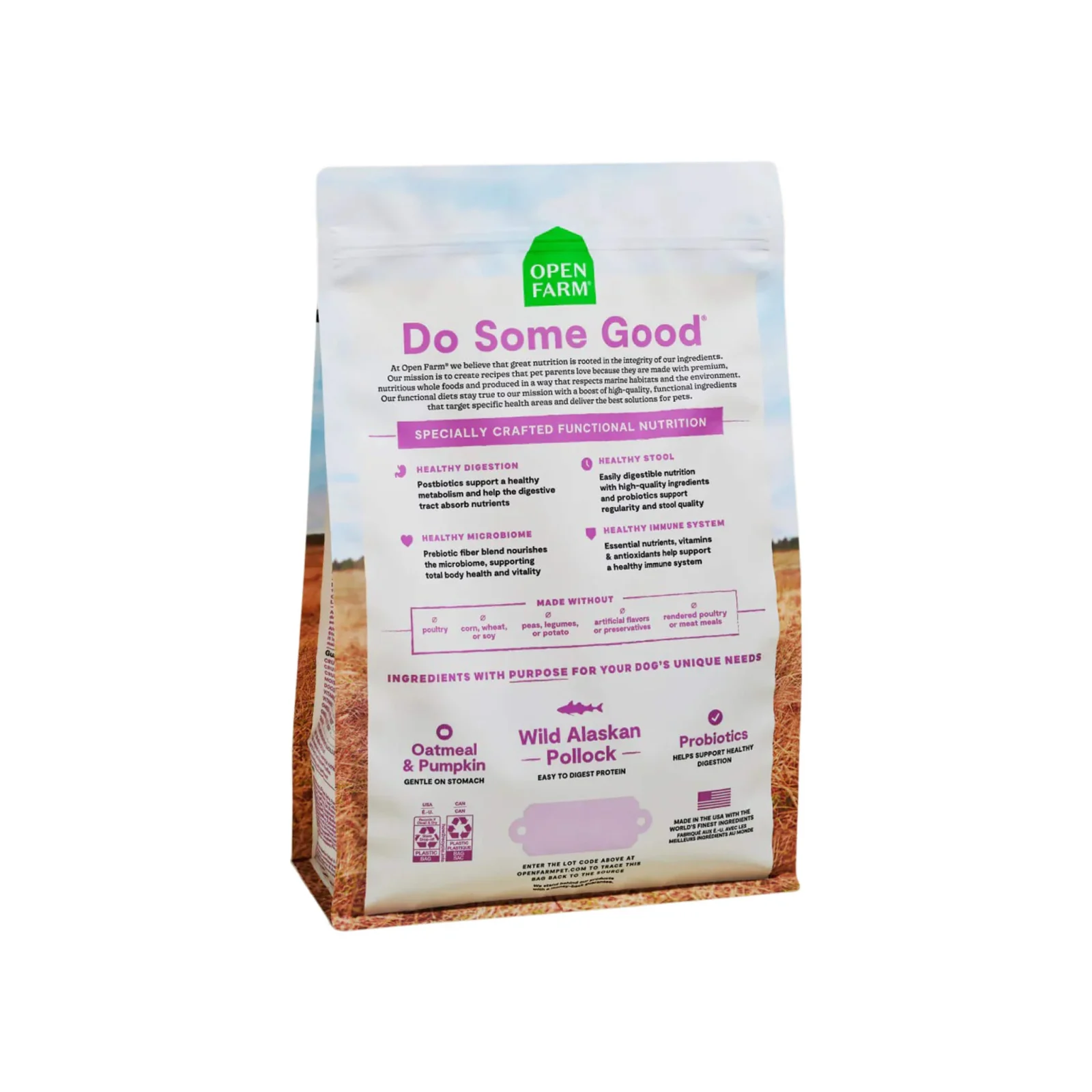 Open Farm Digestive Health Pollock & Oatmeal Dry Dog Food - Image 2