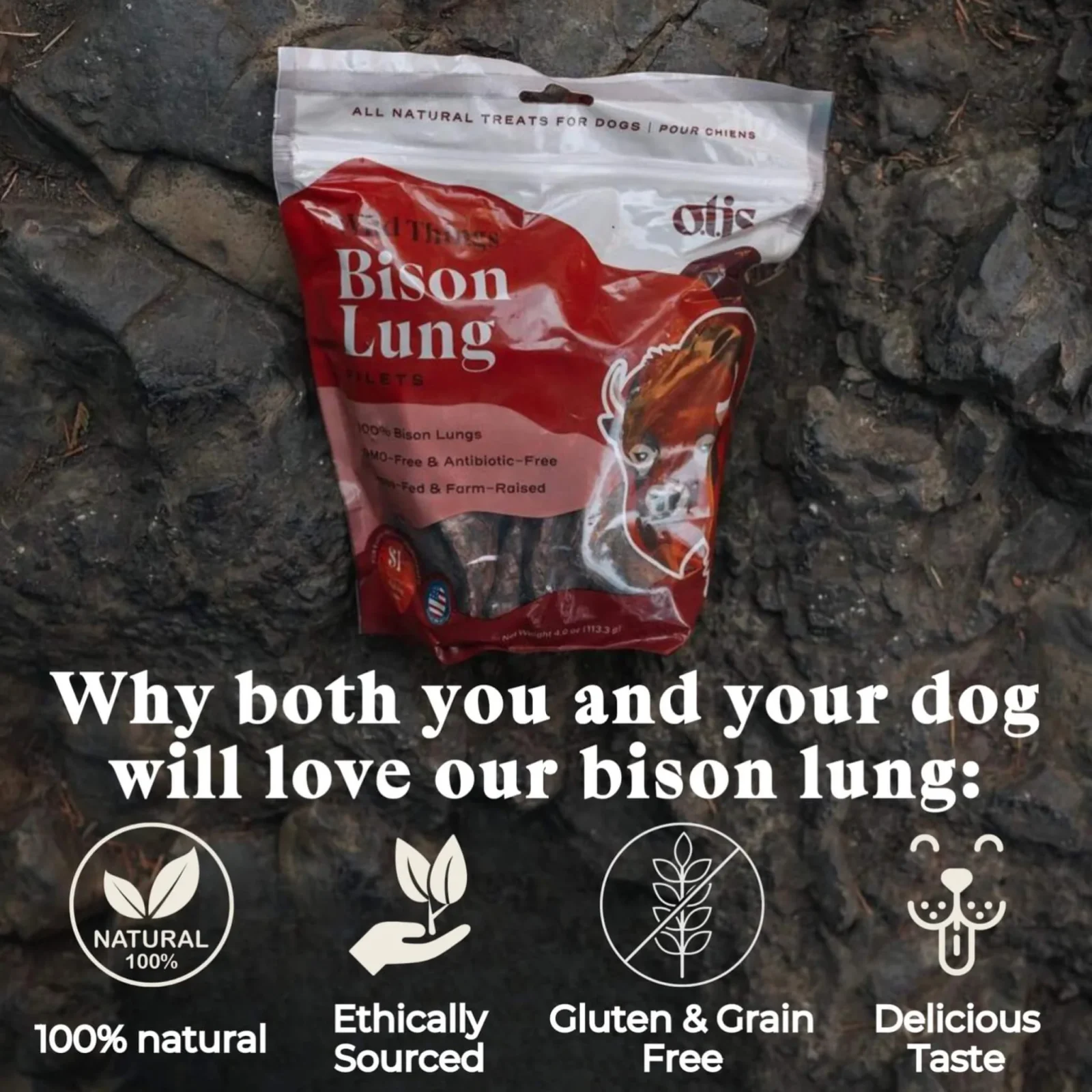 O.T.I.S. Wild Things Lung Filets for Dogs - Image 2