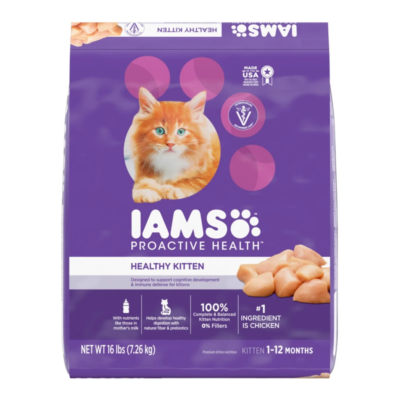 IAMS Proactive Health Kitten Dry Cat Food Chicken 16 lb
