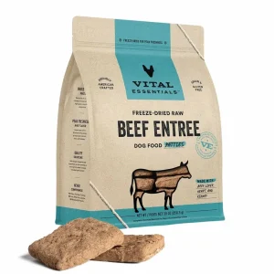 Vital Essentials Freeze-Dried Raw Beef Entree Dog Food Patties, 30 oz