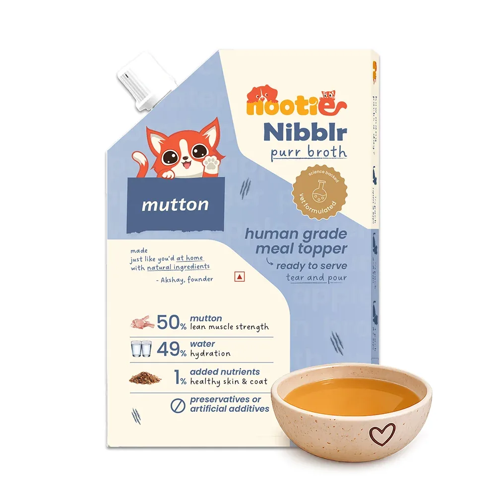 Nootie Nibblr Mutton Bone Broth Hydrating Meal Topper Cat Wet Food - Image 2