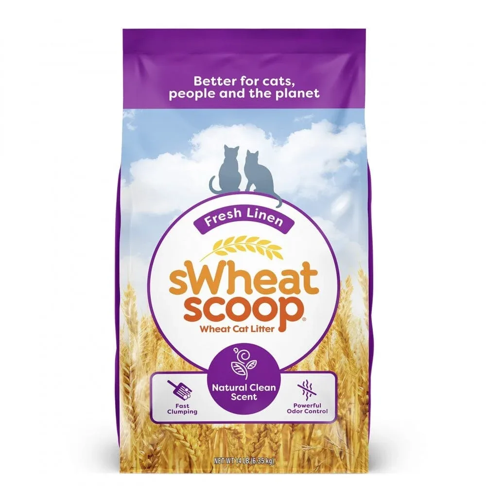 Swheat Scoop Fresh Linen Scent Fast-Clumping Odor Control Natural Wheat Plant-Based Cat Litter