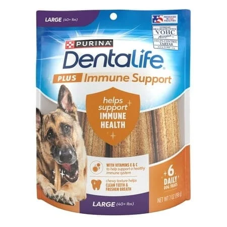Purina DentaLife + Immune Support Chicken Apple and Blueberry Dental Dog Treats - Large