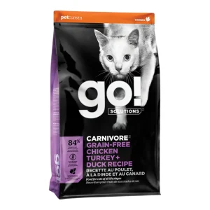 Go! Solutions Cat Carnivore Grain-Free Dry Cat Food - Chicken, Turkey and Duck, 8 lb