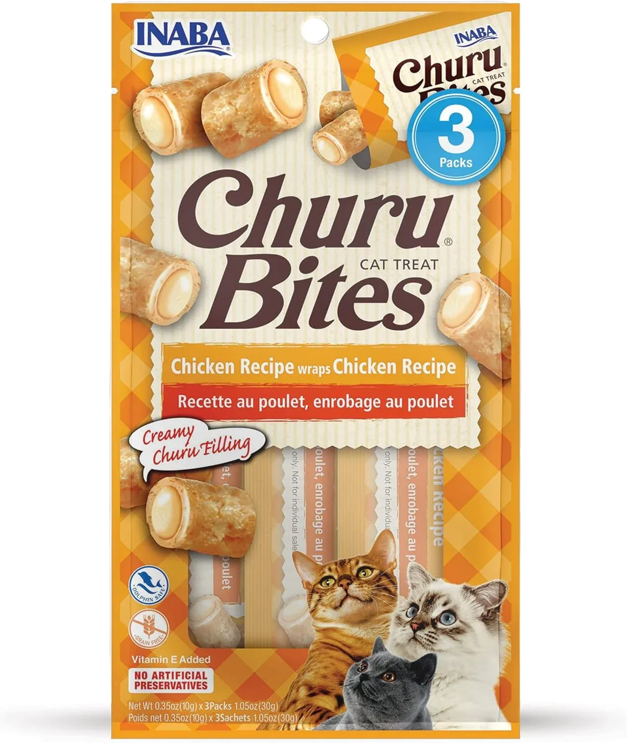Inaba Churu Bites Cat Treats Chicken .35 oz. 3 ct 6 ct