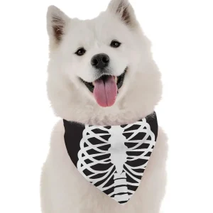 BanDoggie Skeleton Costume Dog Bandana - Soft Microfiber Halloween Pet Bandana, Made in USA