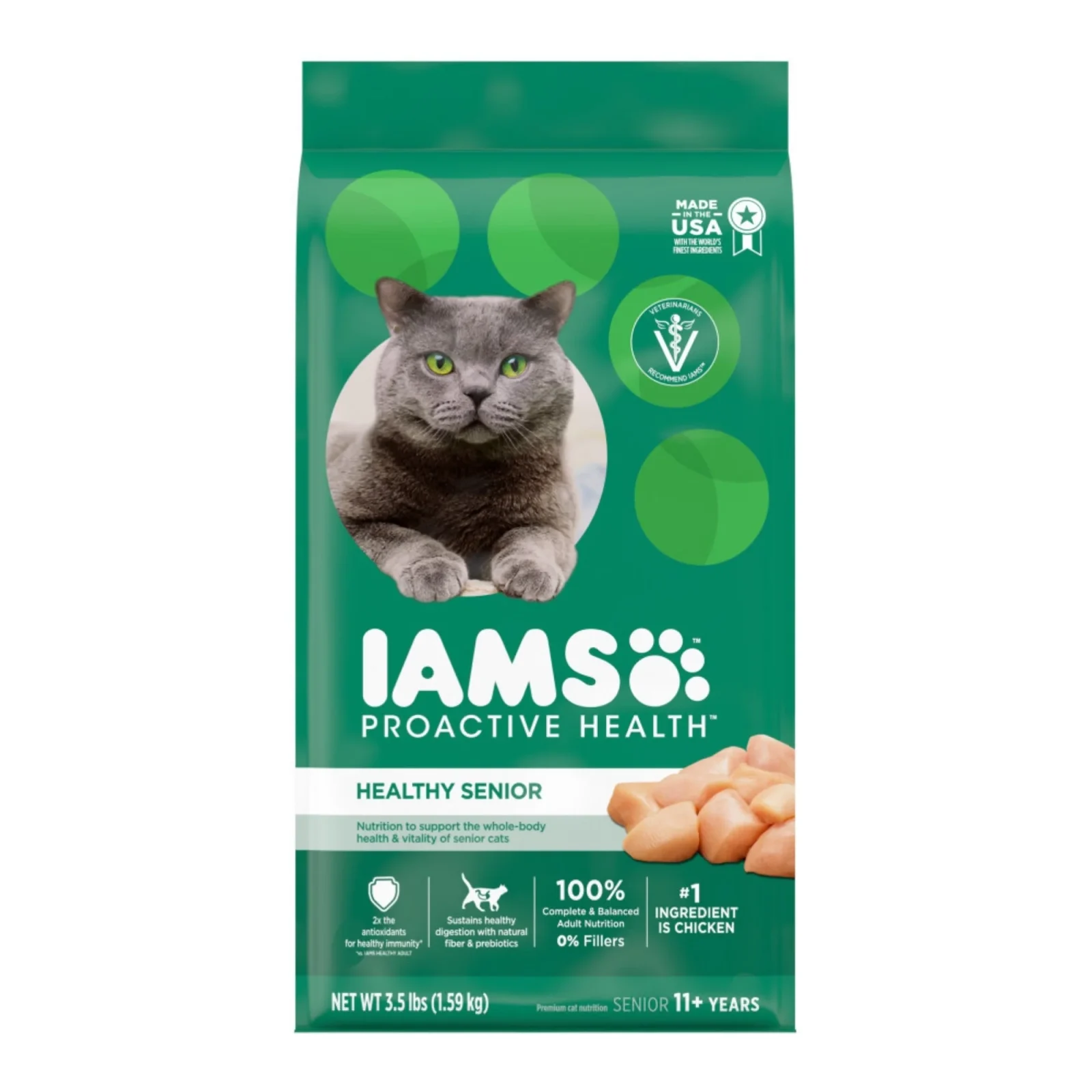 IAMS Proactive Health Senior Dry Cat Food Chicken 3.5 lb