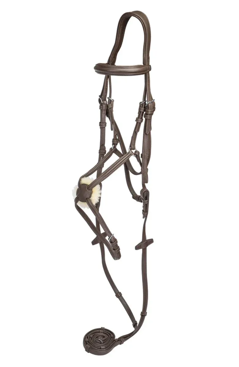 Henri de Rivel Kushy Plain Raised Figure Eight Noseband Bridle - Image 2