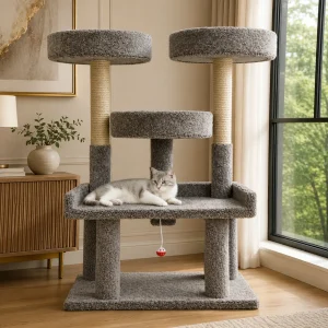 46" XXL Heavy Duty Cat Tree for Large and Heavy Cats built with Wide Stable Base