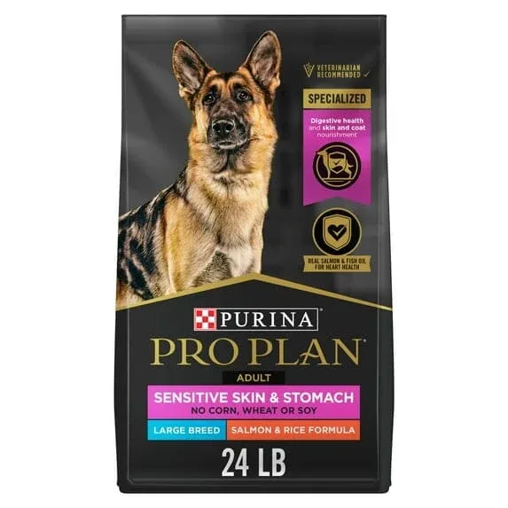Purina Pro Plan Sensitive Skin and Stomach Salmon and Rice Large-Breed Adult Dry Dog Food